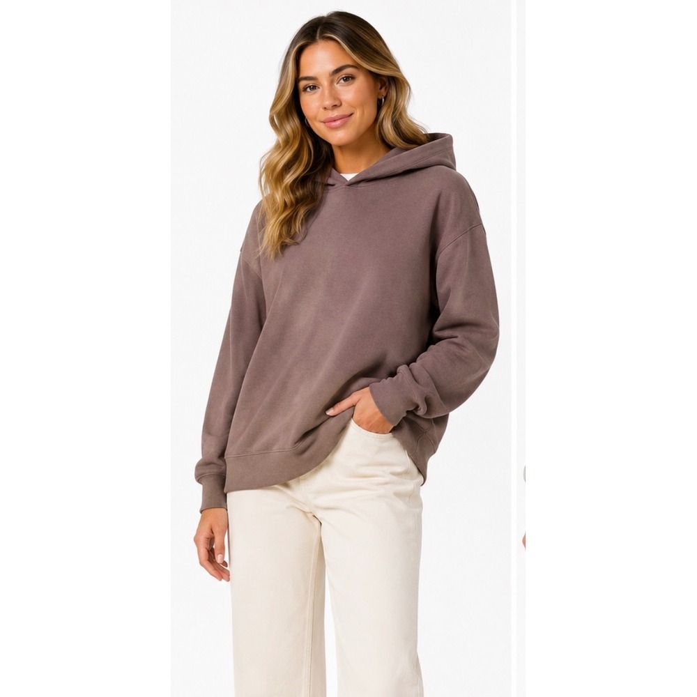 American Eagle Womens Brown French Terry Pullover Hoodie‎ Sweatshirt Small